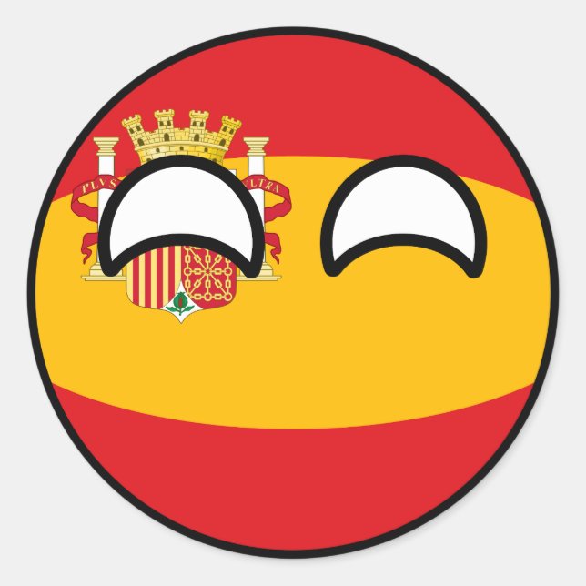 Funny Trending Geeky Spain Countryball Classic Round Sticker (Front)
