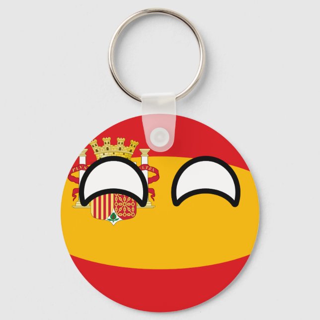 Funny Trending Geeky Spain Countryball Key Ring (Front)