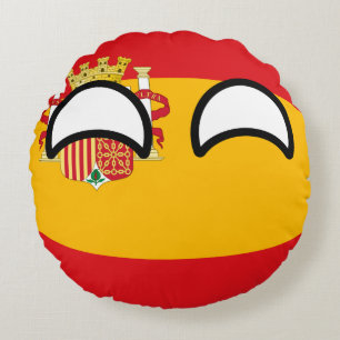 Funny Trending Geeky Spain Countryball Round Cushion
