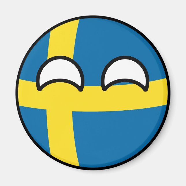 Funny Trending Geeky Sweden Countryball Magnet (Front)