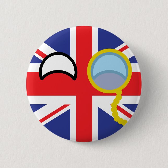 Funny Trending Geeky United Kingdom Countryball 6 Cm Round Badge (Front)