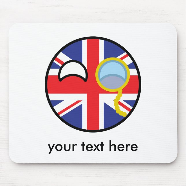 Funny Trending Geeky United Kingdom Countryball Mouse Pad (Front)