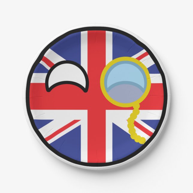 Funny Trending Geeky United Kingdom Countryball Paper Plate (Front)