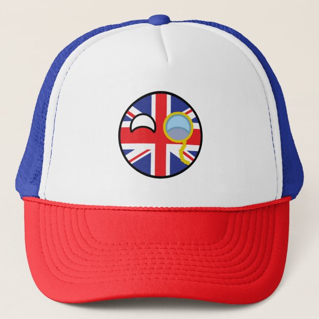 Funny Trending Geeky United Kingdom Countryball Trucker Hat (Front)