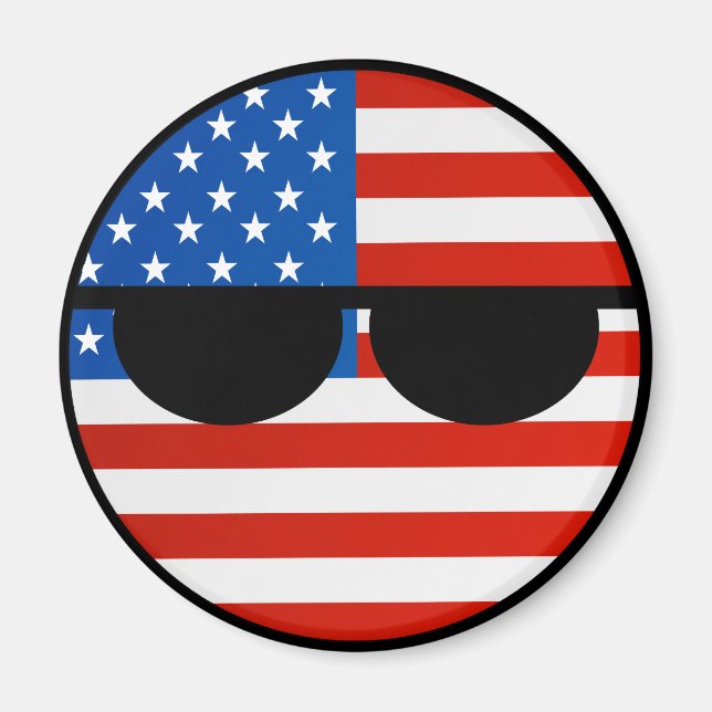 Funny Trending Geeky USA Countryball Magnet (Front)