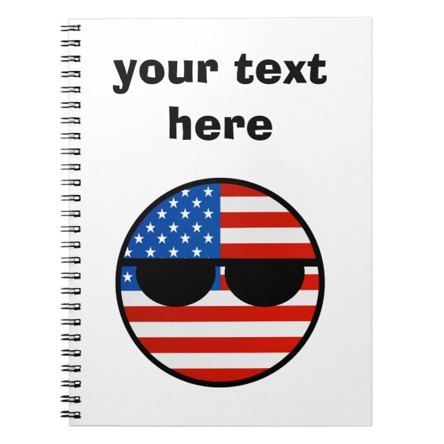 Funny Trending Geeky USA Countryball Notebook (Front)