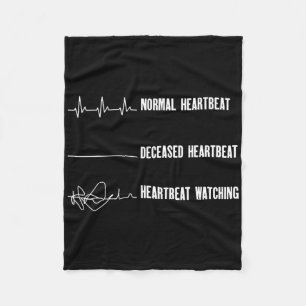 Funny Trending Gift Tee Shirt Uni-adults Heartbeat Fleece Blanket