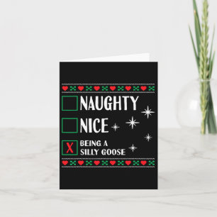 Funny Trendy Christmas Xmas Naughty Nice Being A S Card