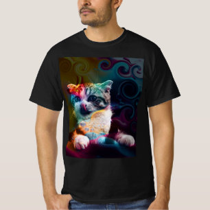 FUNNY TRENDY COLORFUL CAT ART T-Shirt