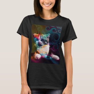 FUNNY TRENDY COLORFUL CAT ART T-Shirt