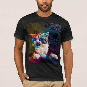 FUNNY TRENDY COLORFUL CAT ART T-Shirt