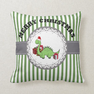 Funny Trendy cute Santa dinosaur Christmas holiday Cushion