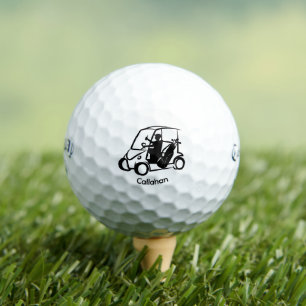 Funny Trendy Golf Cart Design, Personalised Name Golf Balls