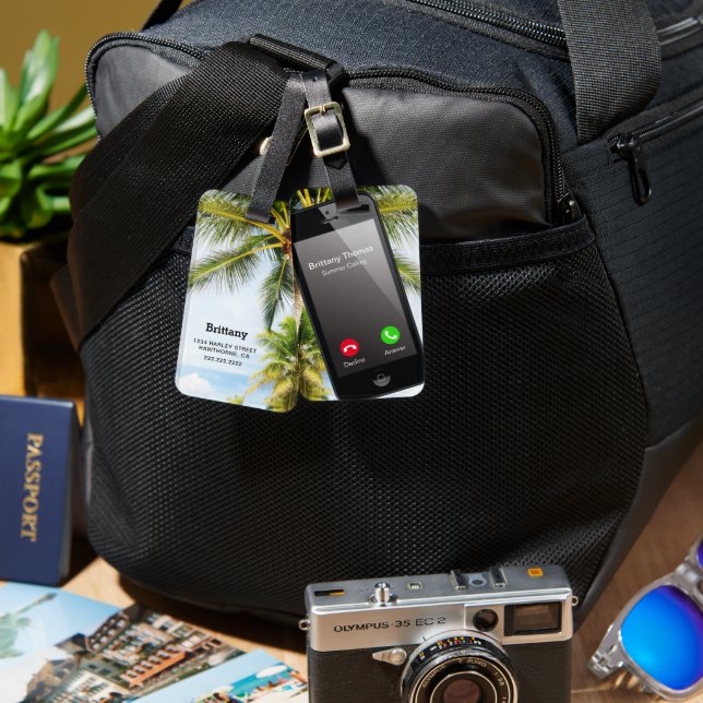 Funny Trendy Phone Travel Luggage Luggage Tag (Front & Back)