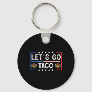 Funny Trendy Retro Let's Go Taco Key Ring