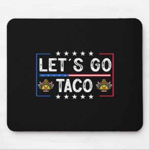 Funny Trendy Retro Let's Go Taco Mouse Pad