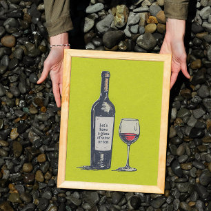 Funny Trendy Retro Wine Art Poster