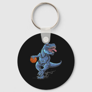 Funny Trex Dinosaur Playing Sketll Player Lover  Key Ring