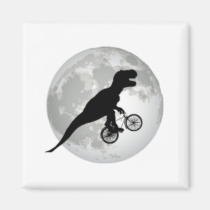 Funny Trex Flying Moon Design Magnet