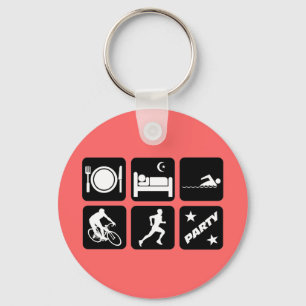 Funny triathlon key ring