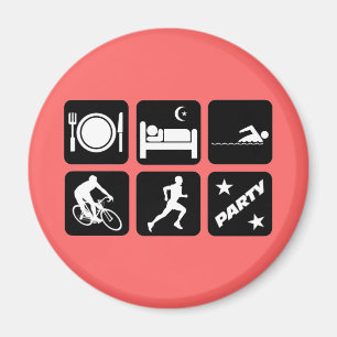 Funny triathlon magnet