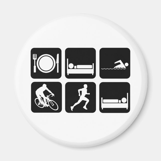 Funny triathlon magnet (Front)