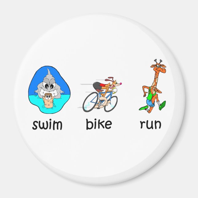 Funny triathlon magnet (Front)
