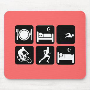 Funny triathlon mouse pad