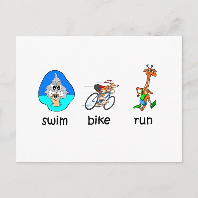 Funny triathlon postcard (Front)