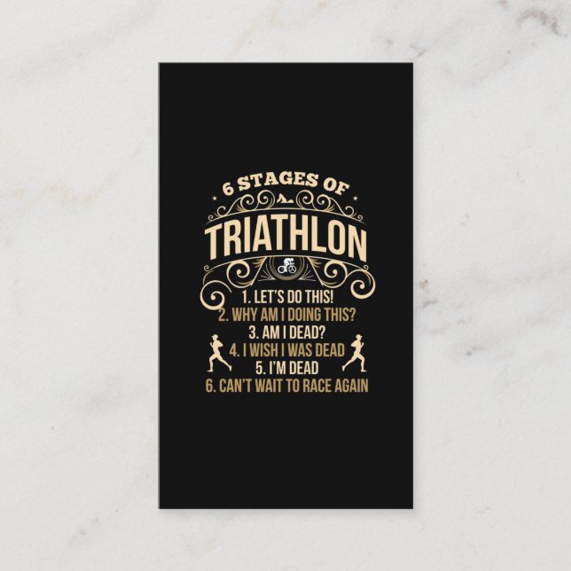 Funny Triathlon Quote Crazy Triathlete Sportsman Business Card (Front)