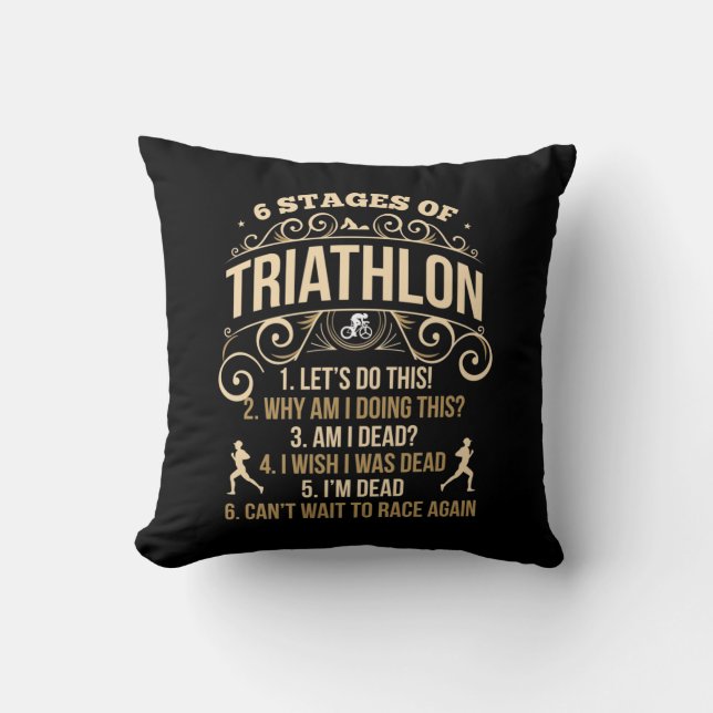 Funny Triathlon Quote Crazy Triathlete Sportsman Cushion (Front)