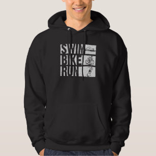 Funny Triathlon Swim Bike Run Men Women Triathlete Hoodie