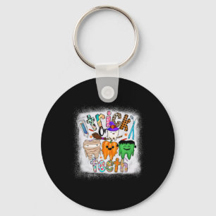 Funny Trick Or Teeth Dental Istant Dentist Hallowe Key Ring