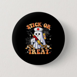 Funny Trick Or Treat Boo Nurse Halloween Costumes 6 Cm Round Badge