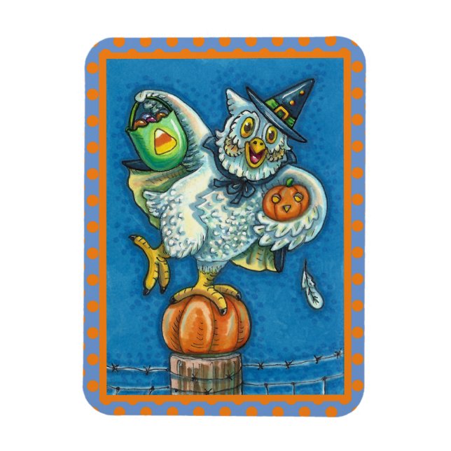 FUNNY TRICK OR TREAT SMELL MY FEET HALLOWEEN OWL MAGNET (Vertical)