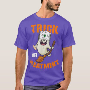Funny Trick or Treatment Ghost Nurse outfit for Ha T-Shirt