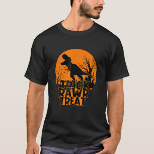 Funny Trick Rawr Treat Halloween Dinosaur Rex T-Shirt