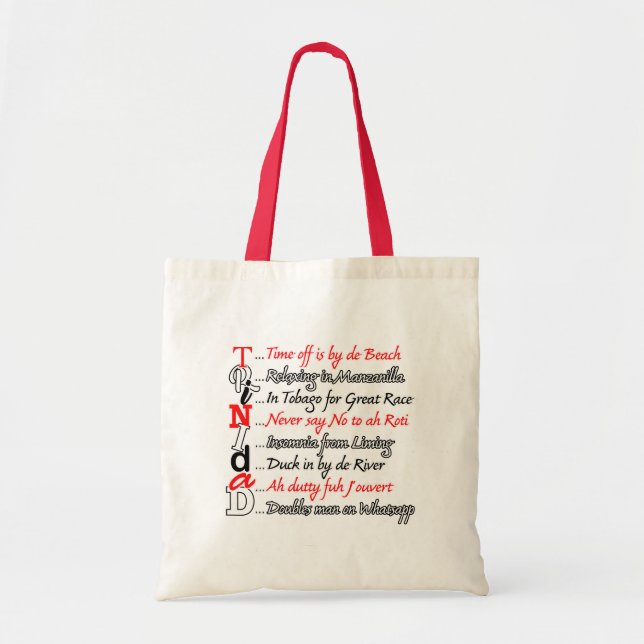 Funny Trini Description 3 Tote Bag (Front)