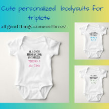 Funny Triplets Outfit With Name, Custom Unisex
