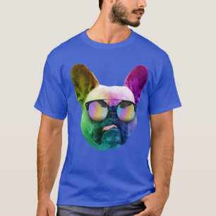 Funny Trippy Neon French Bulldog  T-Shirt