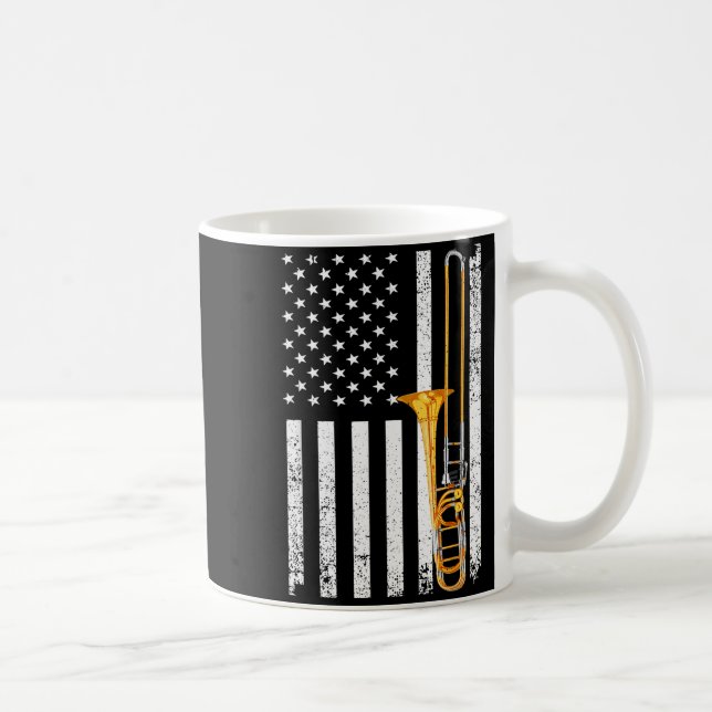 Funny Trombone Design For Men Women Musician Tromb Coffee Mug (Right)