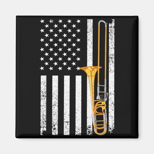 Funny Trombone Design For Men Women Musician Tromb Magnet (Front)