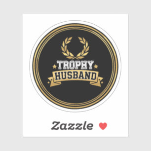 Funny Trophy Husband Award   Humorous Gold Seal  