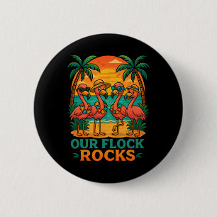 Funny Tropical Beach Vacation Pink Flamingo 6 Cm Round Badge