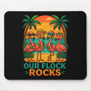 Funny Tropical Beach Vacation Pink Flamingo  Mouse Pad