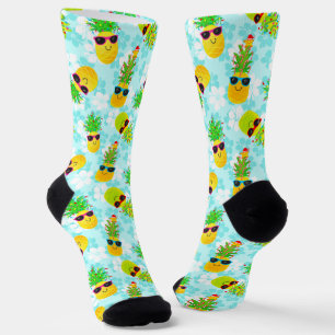 Funny Tropical Christmas Pineapples Socks