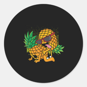 Funny Tropical Fruit Humour Apparel, Co. Upside Do Classic Round Sticker