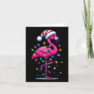 Funny Tropical Pink Flamingo Christmas In July Haw Card