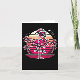 Funny Tropical Pink Flamingo Christmas In July Haw Card