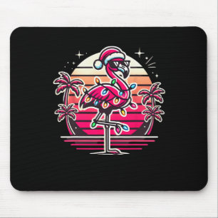 Funny Tropical Pink Flamingo Christmas In July Haw Mouse Pad